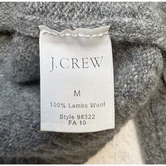 J CREW Lambs Wool Mock Neck Sweater Gray Quarter Zip Pullover Mens Sz M - Picture 7 of 7